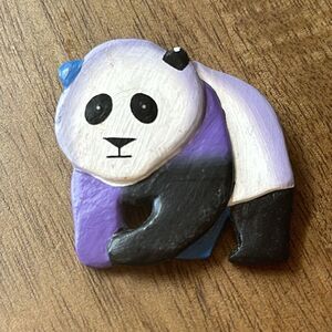 Vintage Panda Bear Brooch Pin!